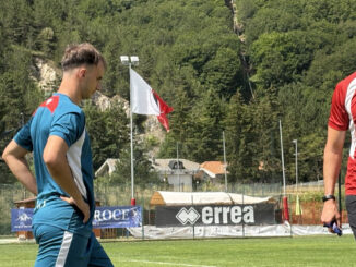 Allenamento del Bari calcio in ritiro estivo a Roccaraso, Alto Sangro