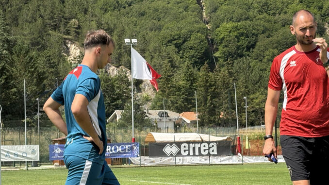 Allenamento del Bari calcio in ritiro estivo a Roccaraso, Alto Sangro