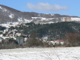 Panorama di Rivisondoli, nell'Alto Sangro, dove si trovano diversi hotel con spa e centri benessere