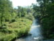 Ansa del fiume Sangro tra la vegetazione, tratto di pesca a mosca nell'Alto Sangro